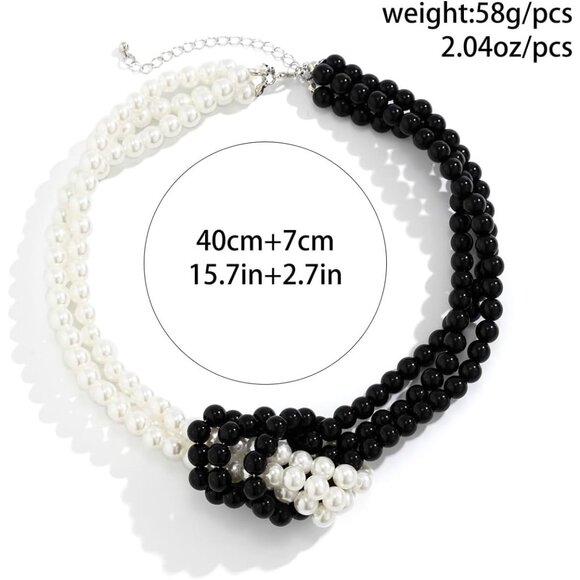 Versatile Faux Pearl Choker Necklace with Twist Design - Special Occasion Gift - Picture 2 of 5